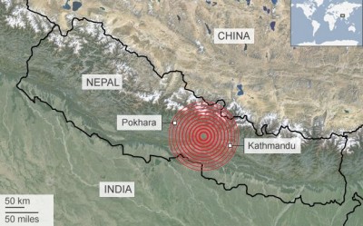 नेपालमा समेत महसुस भएको ५ दशमलव ९ रेक्टरको भूकम्पको केन्द्रबिन्दु चिनियाँ भूमिमा